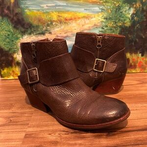 Brown leather Kork-Ease booties 7.5